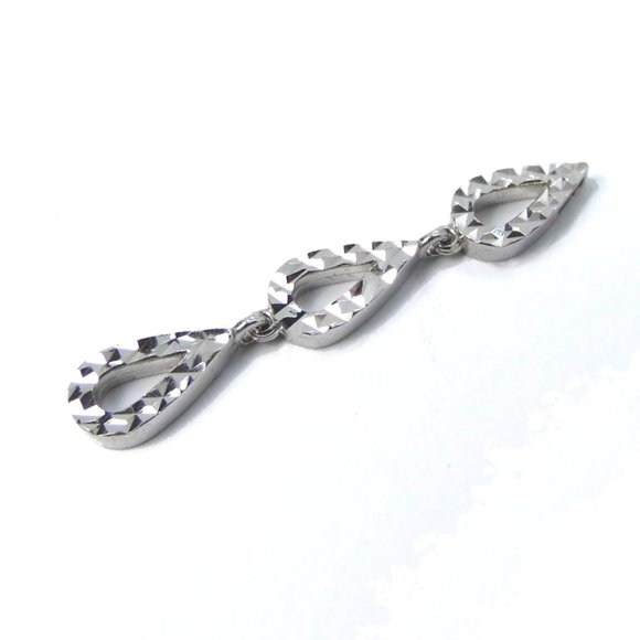 14KW Gold Diamond cut Drop Pendant 1.5" - Picture 5 of 9